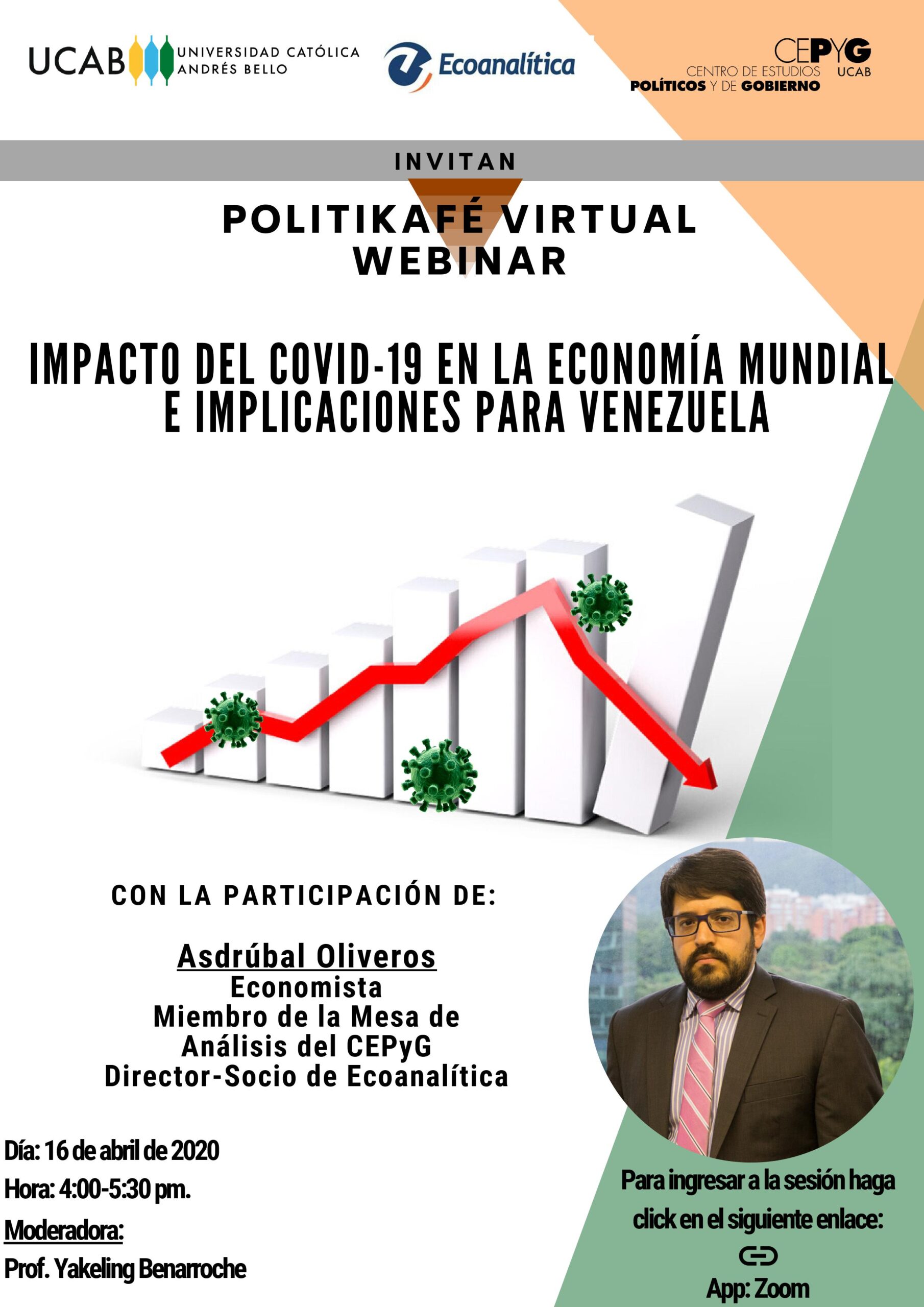 CEPyG-UCAB realizará foro sobre el impacto del Covid-19 en la economía