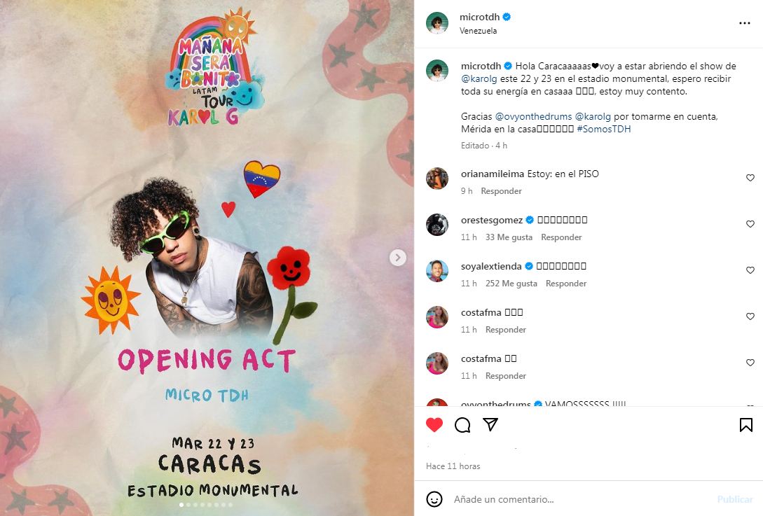 Elena Rose y Micro TDH abrirán los conciertos de Karol G en Caracas