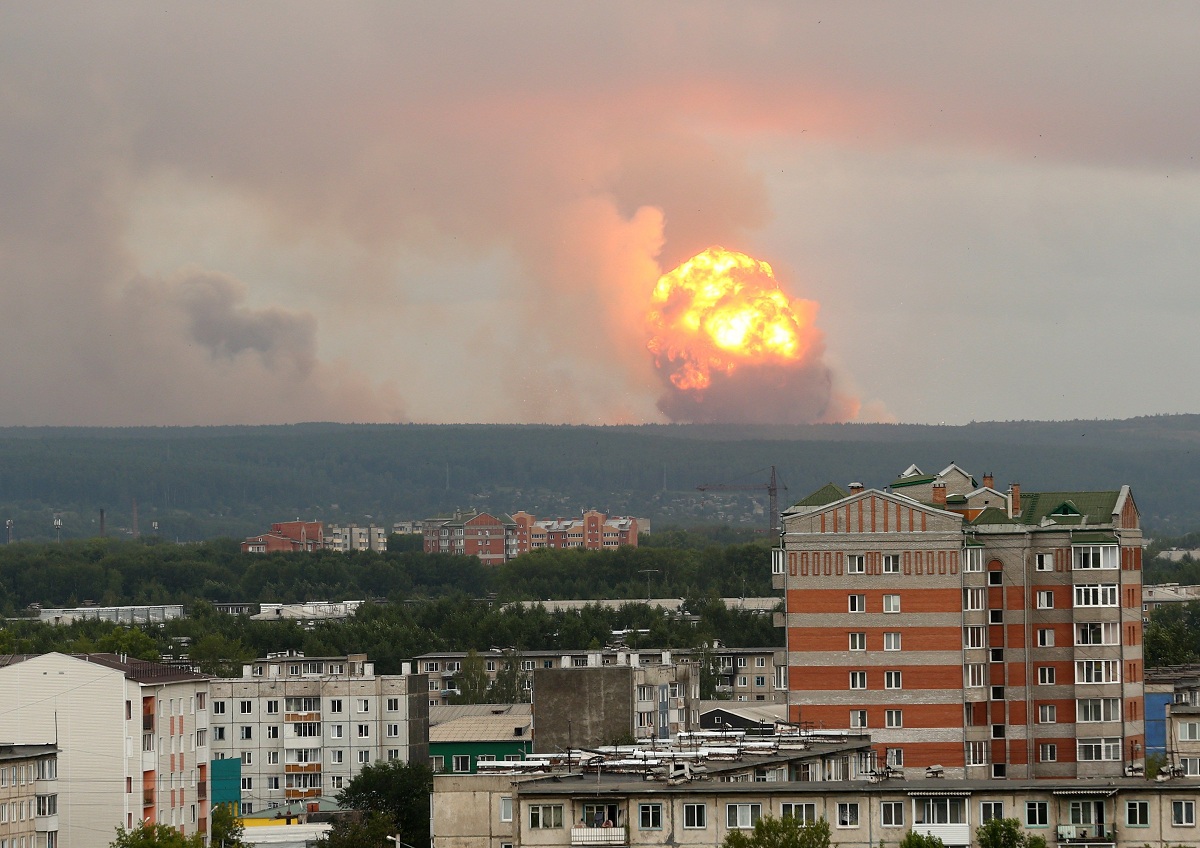 Military ammunition depot explosion in Achinsk