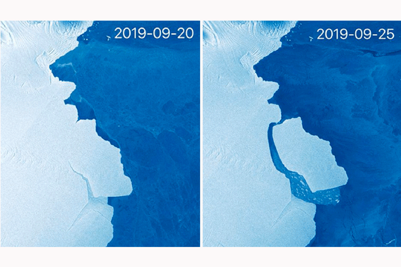 Antártica las imágenes satelitales del desprendimiento