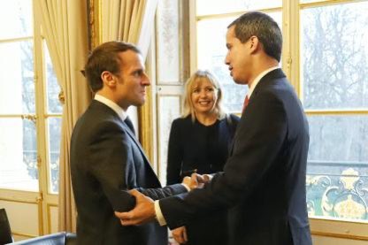 Juan Guaidó se reunió con Emmanuel Macron en el Palacio del Elíseo