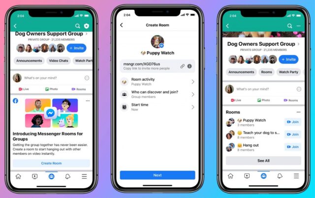 Facebook lanzó Messenger Rooms para contactar con amigos en video