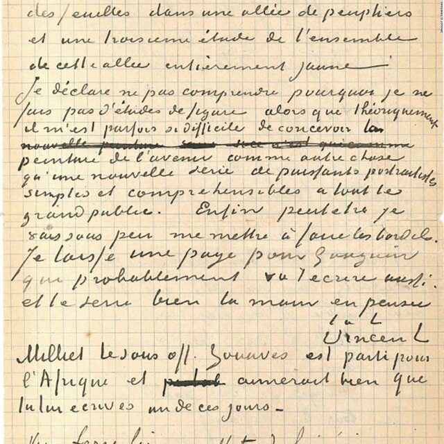 Subastada por más de 200.000 euros una carta conjunta de Gauguin y Van Gogh