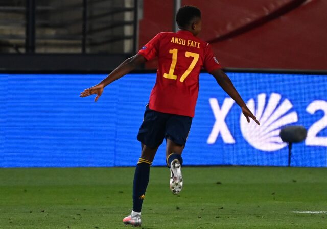 Ansu Fati se convierte en el goleador más joven de la selección española
