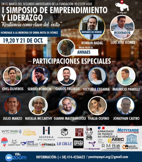 Invitan al simposio de emprendimiento y liderazgo: Resiliencia como clave del éxito