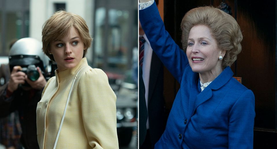 Emma Corrin y Gillian Anderson