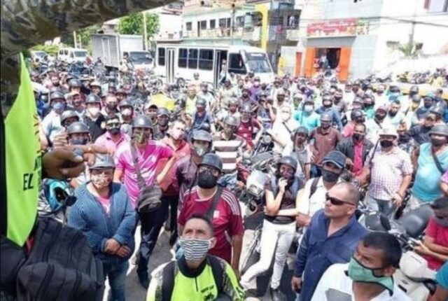 Motorizados protestaron en la ZODI de Trujillo por la escasez de gasolina