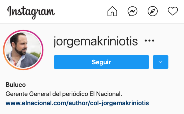 Inhabilitaron la cuenta de Instagram del gerente general de El Nacional