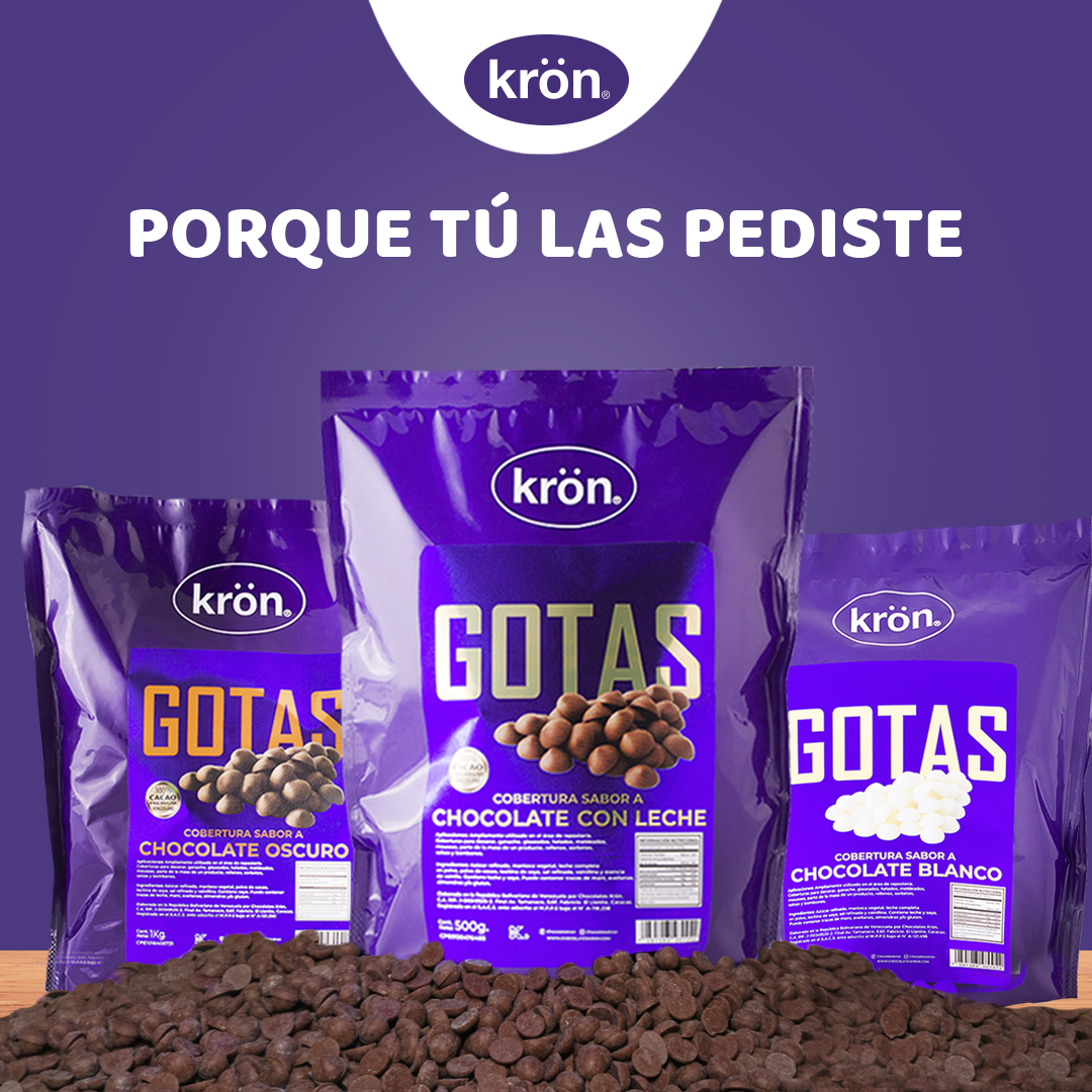 Gotas de Cobertura de Chocolate con Leche Krön
