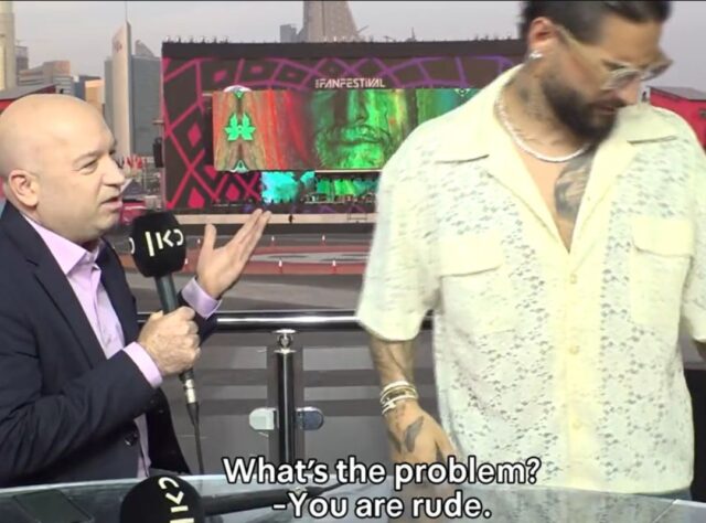 Maluma se molestó y dejó set en plena entrevista en Mundial de Qatar