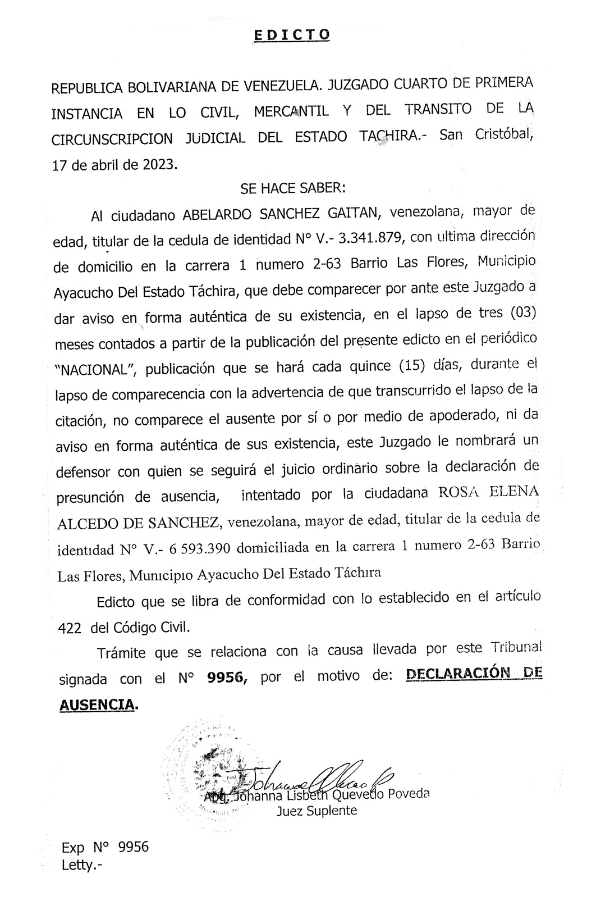 Eidcto Abelardo Sánchez Gaitan