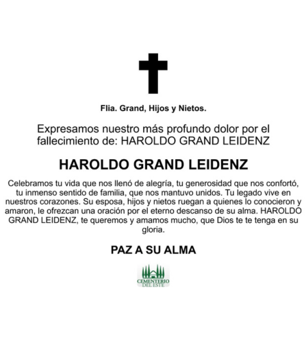 Obituario Haroldo Grand Leidenz