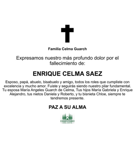 Obituario Enrique Celma Sáez
