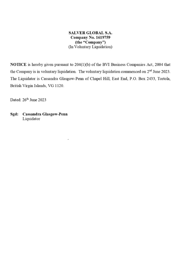 Notification Salver Global, S.A. (English)