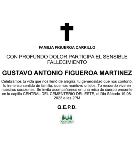 Obituario Gustavo Antonio Figueroa Martínez