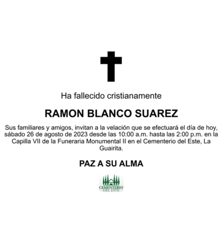 Obituario Ramón Blanco Suárez
