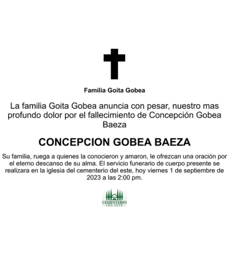 Obituario Concepción Gobea Baeza