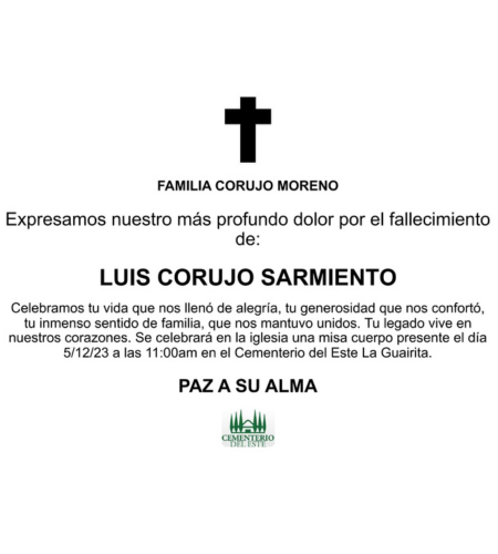 Obituario Luis Corujo Sarmiento