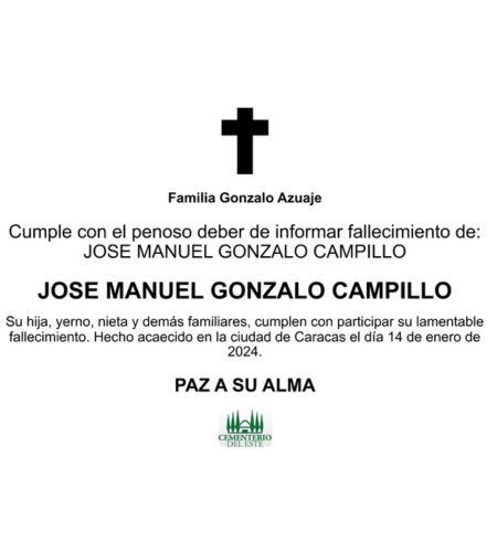 Obituario José Manuel Gonzalo Campillo