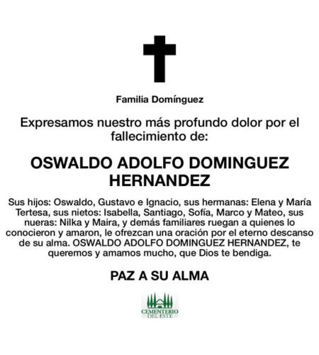 Obituario Oswaldo Adolfo Rodríguez Hernández