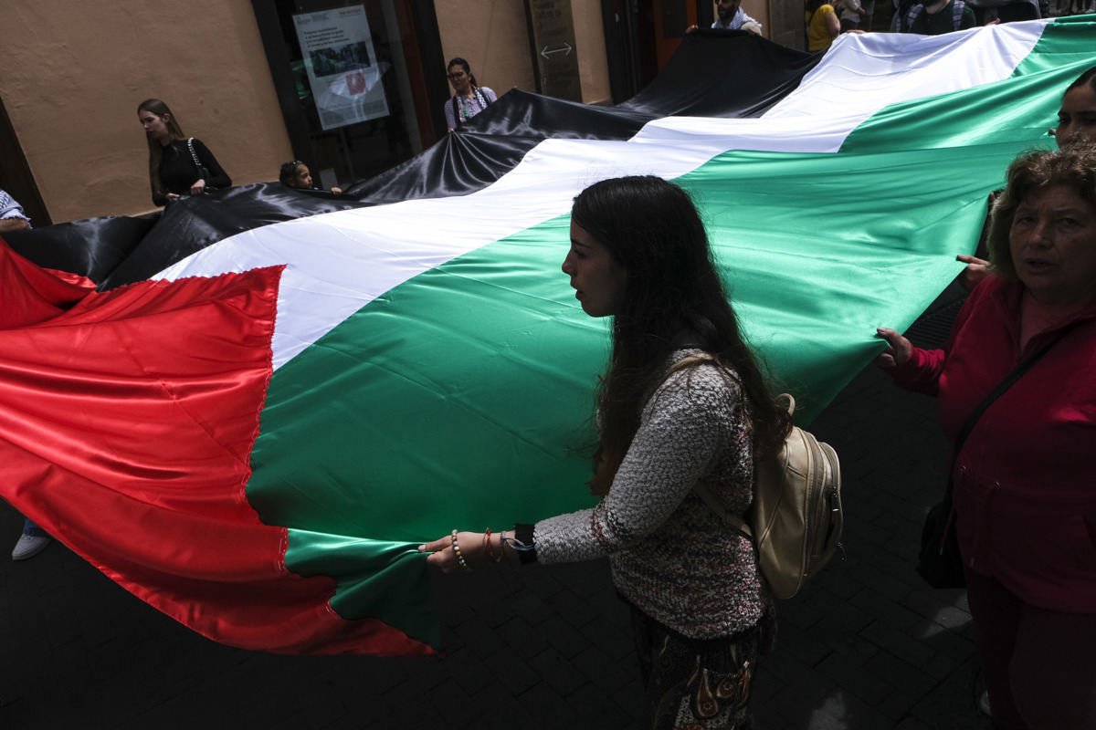 Manifestación convocada por la Red Solidaria contra la Ocupación de Palestina (RESCOP)