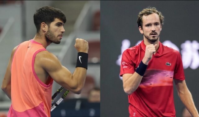 Alcaraz y Medvedev se enfrentan en una agresiva semifinal en Pekín