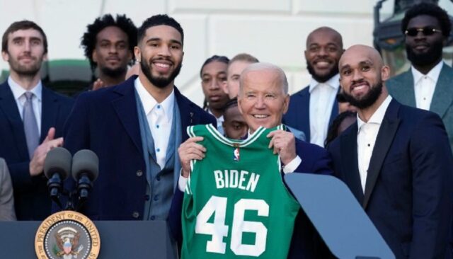 Biden recibió a los Celtics de Boston