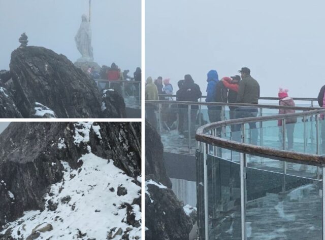 Pico Espejo en Mérida se vistió de blanco con la primera nevada del año