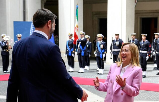 Meloni recibe en Roma al vicepresidente de EE UU