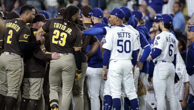 Mal día para los Dodgers: derrota, tensión y pelotazos