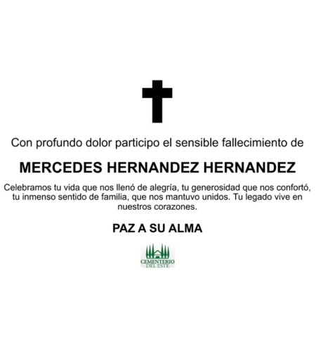 Obituario Mercedes Hernández Hernández