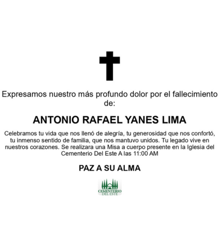 Obituario Antonio Rafael Yanes Lima