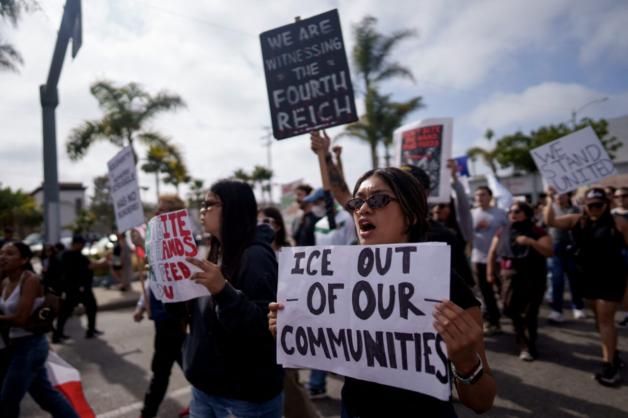 Immigration Activists Demonstrate Against ICE In Oxnard, California
