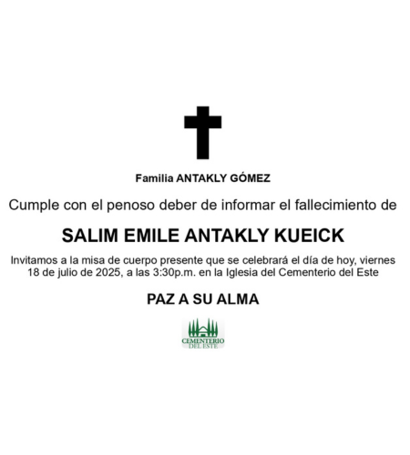 Obituario Salim Emile Antakly Kueick