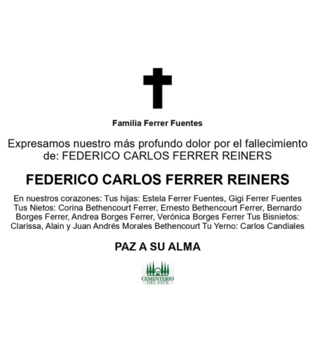 Obituario Federico Carlos Ferrer Reiners