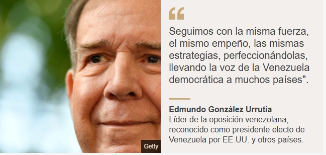 Edmundo González a BBC Mundo: "Nunca fijamos una fecha para volver a Venezuela"