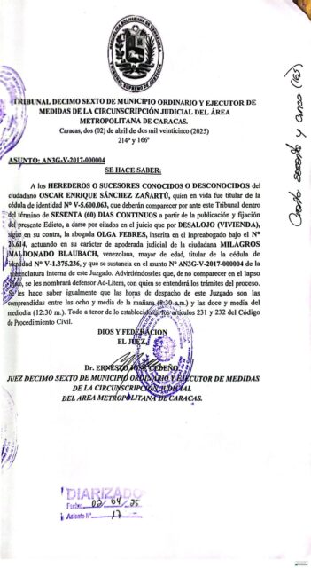 Edicto Herederos o Sucesores Conocidos o Desconocidos de Oscar Enrique Sanchez Zañartú (8)