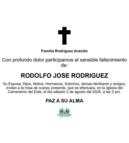 Obituario Rodolfo José Rodríguez