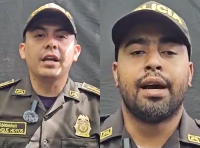 Policías colombianos secuestrados por el ELN claman por su liberación en un video