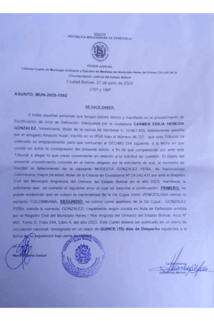 Cartel Modesta González
