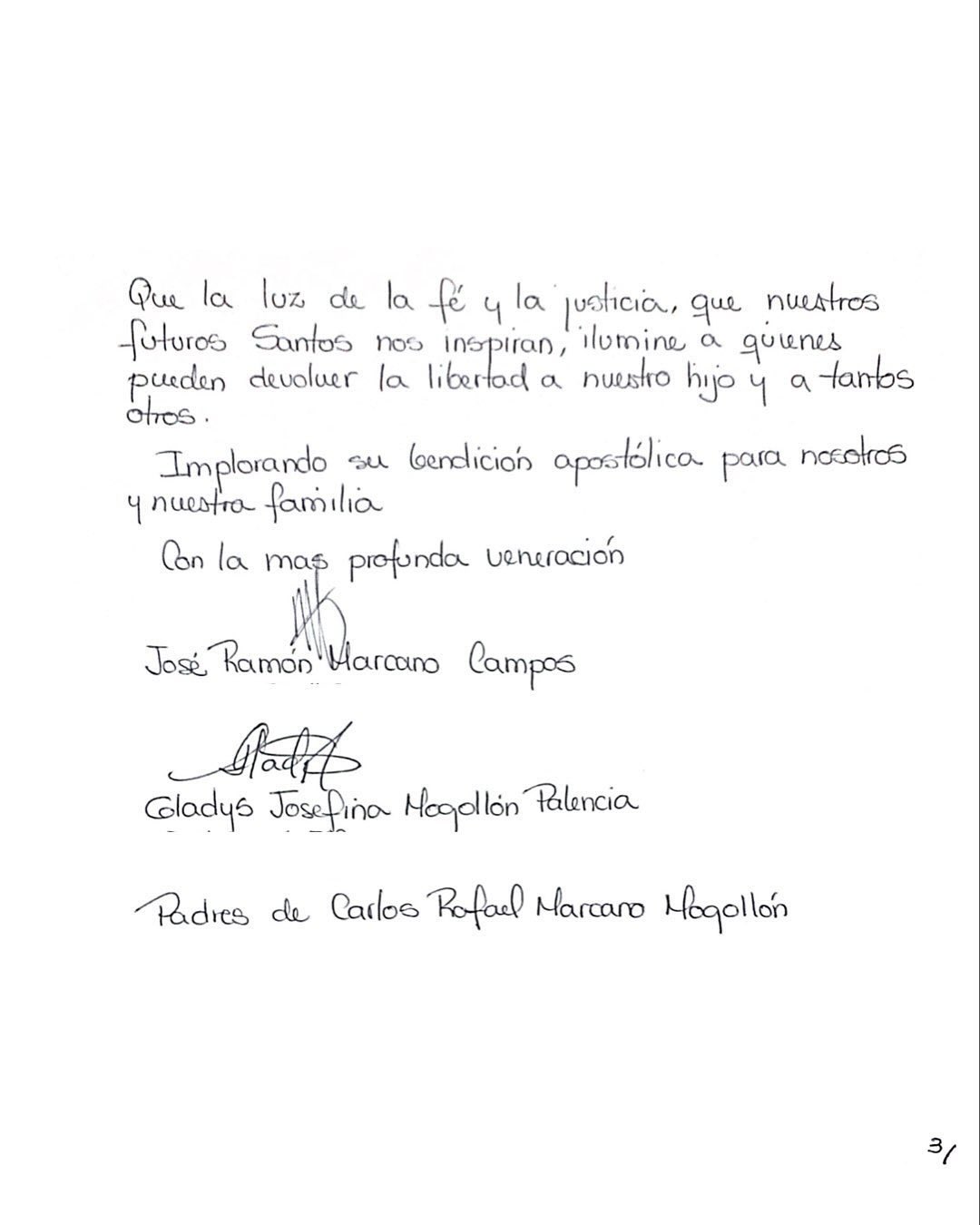 Parents of journalist Carlos Marcano ask the Pope to intercede for his release