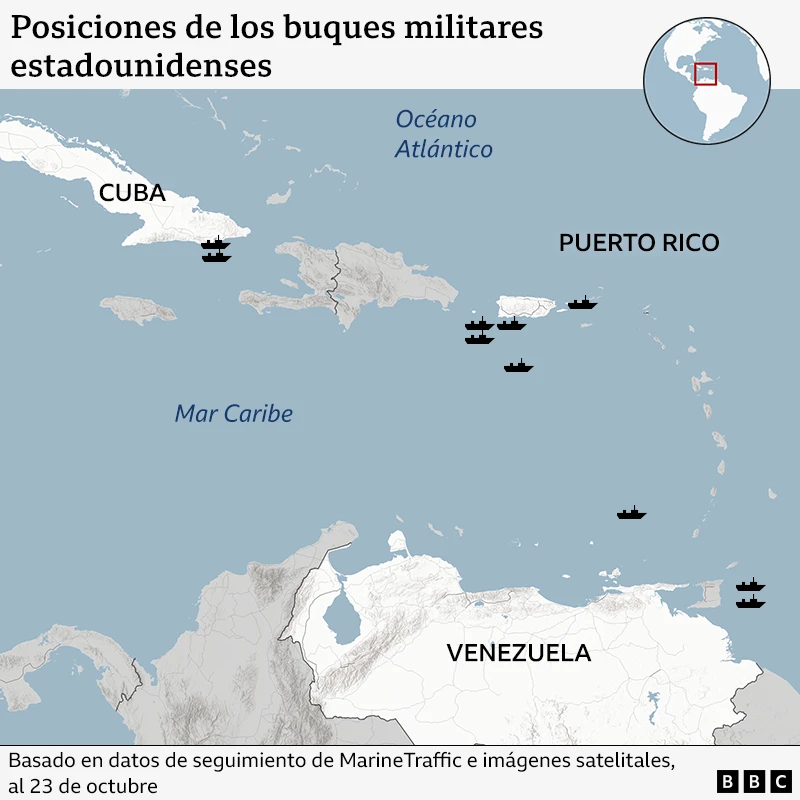 Buques de guerra, aviones de combate y la CIA: ¿cuál es el objetivo final de Trump en Venezuela?