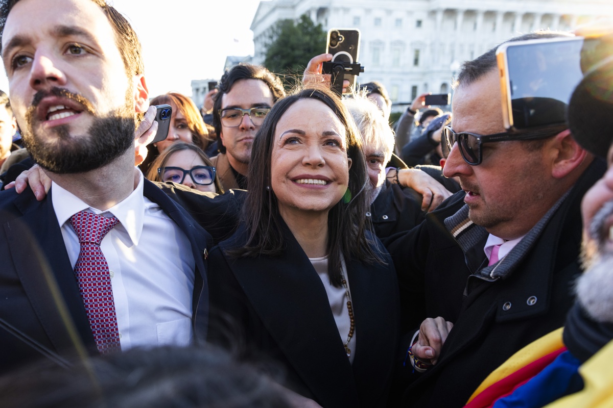 Venezuelan opposition leader Maria Corina Machado meets with US Senators