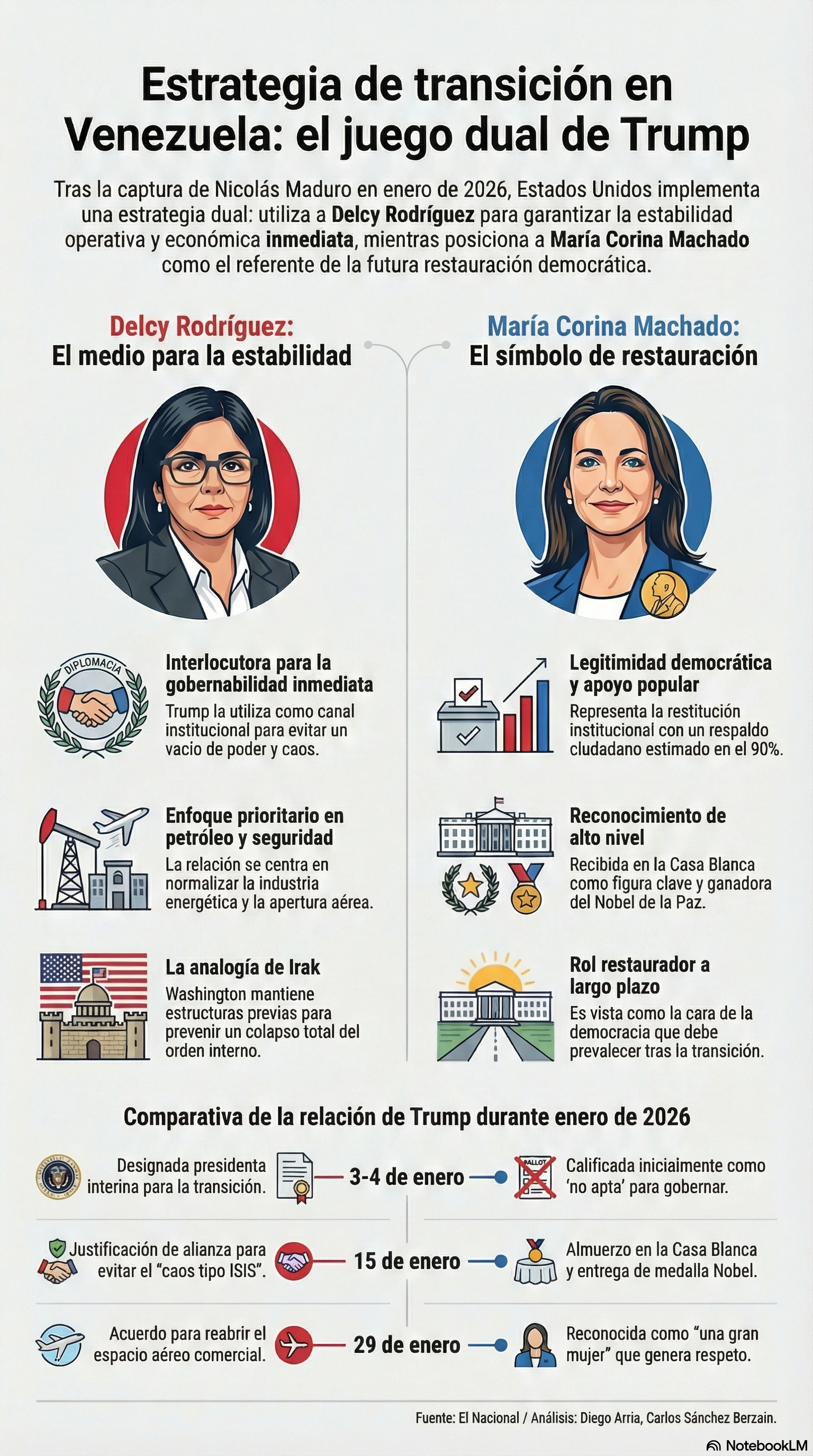 Estrategia de transición en Venezuela: el juego dual de Trump