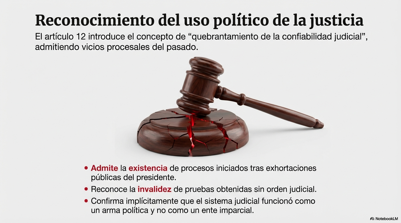 Reconocimiento del uso político de la justicia