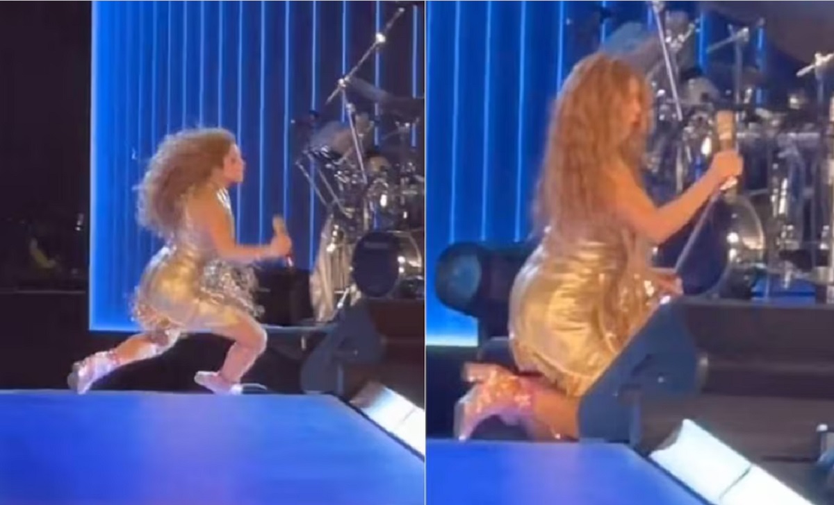 Shakira sufrió una aparatosa caída en el escenario