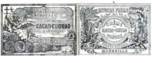 "Marie Brizard" y "Rivoire Fréres": "Creme de Cacao" Chuao, Puerto Cabello