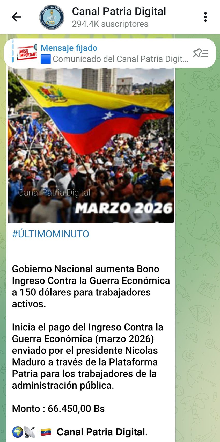 Sector público comienza a percibir el Bono de Guerra con aumento de 25% ...