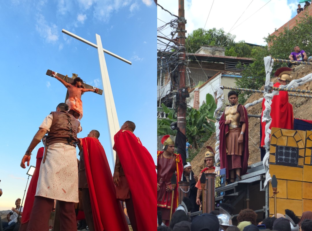 Feligreses acompañaron el tradicional viacrucis viviente en Petare