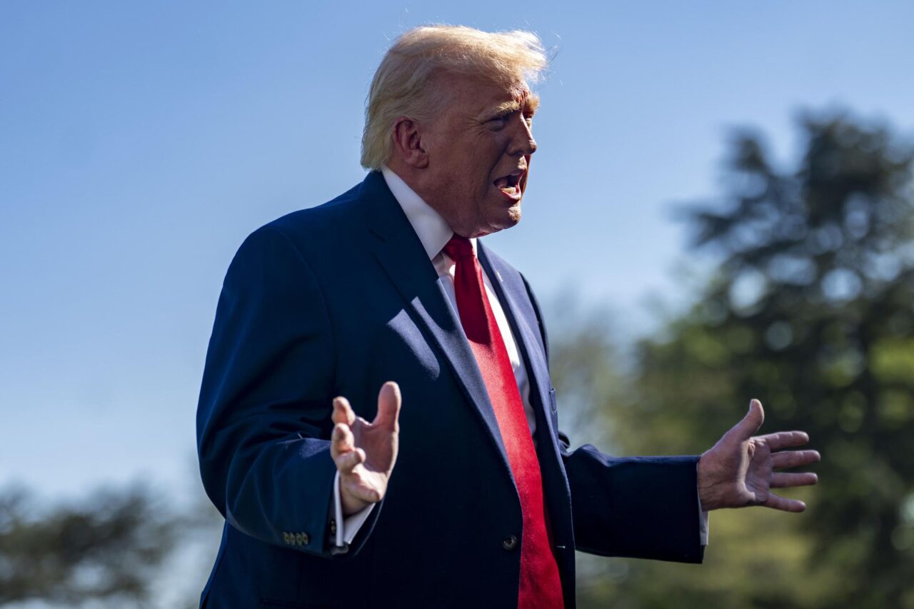 US President Donald Trump departs the White House for Miami, Florida